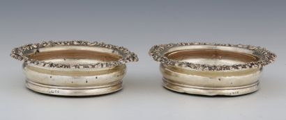 PAIR OF CARAFE BOTTOMS in silver 800 Millièmes...