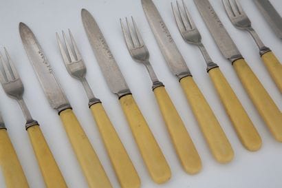 SET OF 12 LUNCH CUTLERY in silver plated...