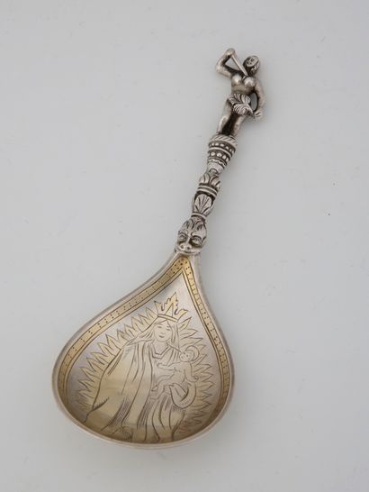 SMALL SERVING SPoon in silver and vermeil...