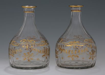 PAIR OF YACHT CARAFES - Probably England...