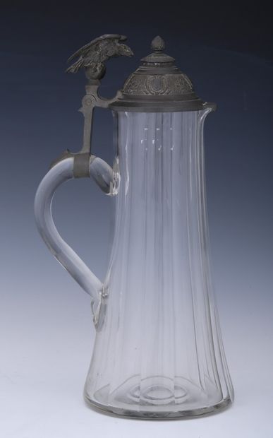 Glass BEER BRUSH with cut sides and pewter...