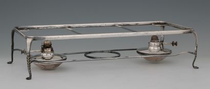 LARGE BUFFET HEATER in silver plated metal...