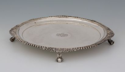 TABLE TOP in silver plated metal England...