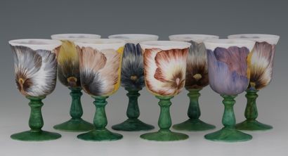 SET OF 8 WHITE OPAL GLASS TULIPS - Foreign...