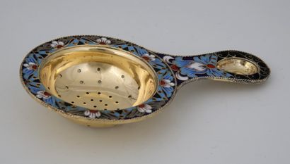 A vermeil and polychrome cloisonné enamel...