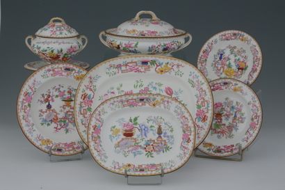 MINTON - TABLE SET 57 PIECES in white porcelain,...
