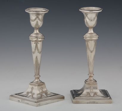 PAIR OF TABLE CANDLES with tapered shaft...