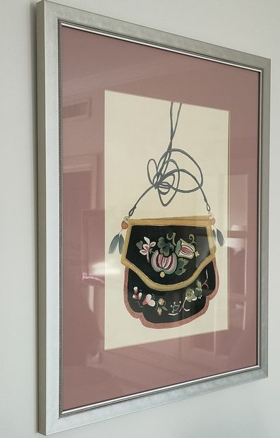 SIX REPRODUCTIONS ENCADREE, Sac chinois,...