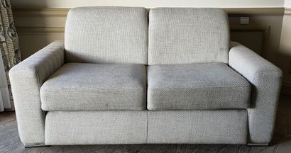 CANAPE CONVERTIBLE deux places, tissu gris....