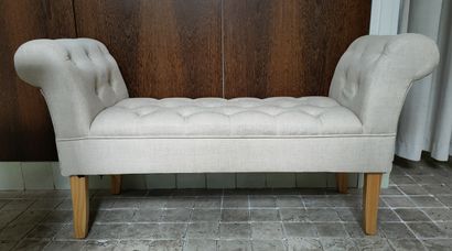 PETIT CANAPE de Style 1940 Moderne en lin...