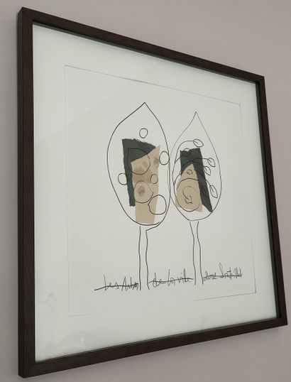 REPRODUCTION ENCADREE « Cyprès » - 68 x 68...