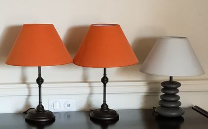 PAIRE DE LAMPES métal. Ht 51 cm

LAMPE GALET...