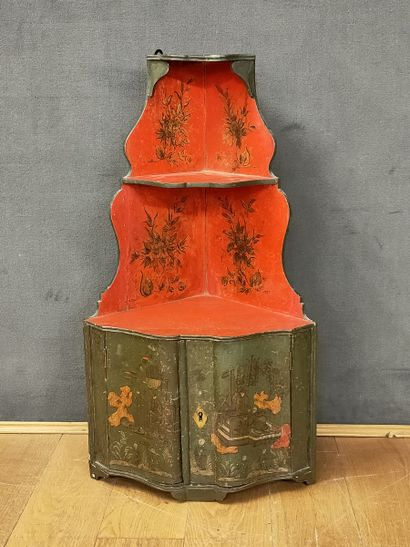A Louis XV period lacquered wood cabinet...