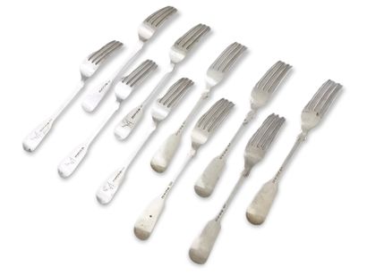 SET OF 10 ENTERTAINMENT FORKS England, Victorian...