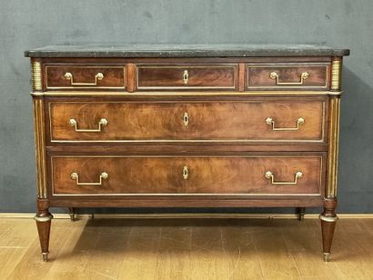 A late 18th century mahogany and flamed mahogany...