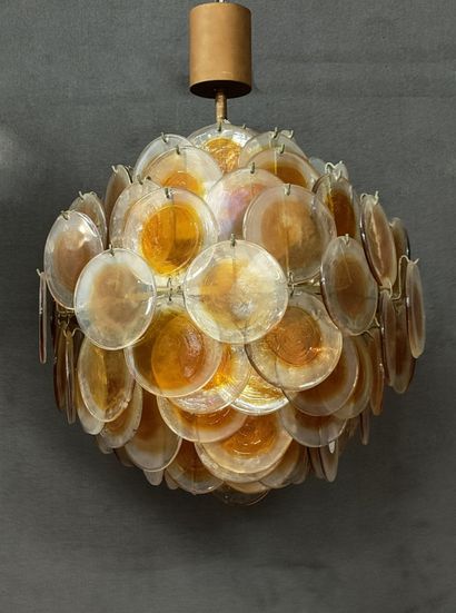 SUSPENSION BALL from 1970 in metal and white...