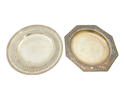 TWO MIGNARDISES DISPLAY STANDS on silver...