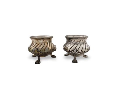 CHRISTOFLE GALLIA - PAIR OF ROUND SALONONS...