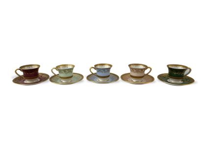 LIMOGES - SET OF 7 TULIP SHAPED MOKA MUGS...