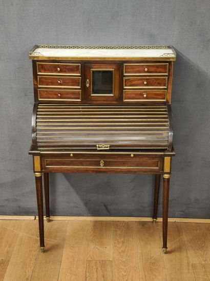 SMALL CYLINDER AND STEP-DOWN DESK, Circa...