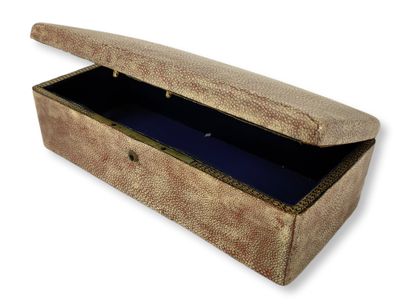 RECTANGULAR JEWELRY CASE with curved lid...