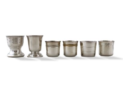 CHRISTOFLE - 5 COQUETIERS of which a pair...