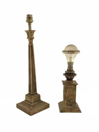 DEUX PIEDS DE LAMPE Angleterre Début du XXème...