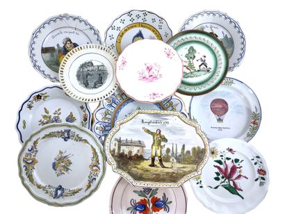 TWENTY-FIVE decorative FAIENCES of the XIXth...