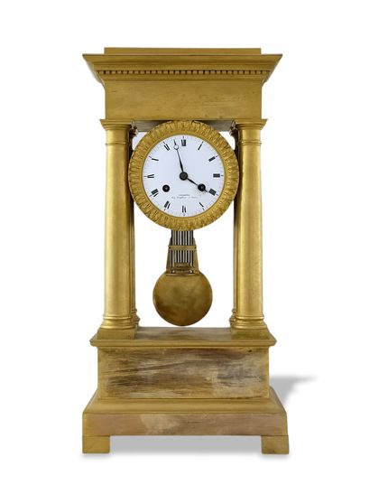 Early 19th century gilt bronze PORTABLE CLOCK,...