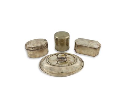 THREE BISCUIT BOXES - XXth Century in silver...