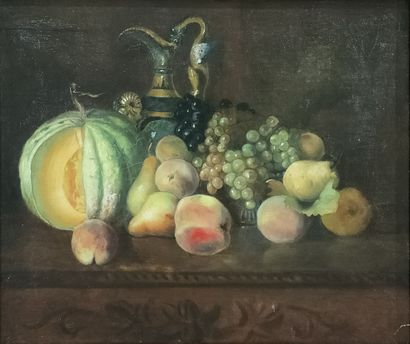 FRENCH SCHOOL Circa 1900

Fruit and ewer...