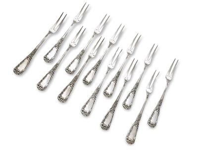 SET OF 12 ESCARGOT FORKS Louis XV style from...