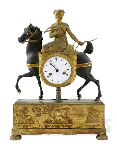
Empire period gilt bronze and brown patina...