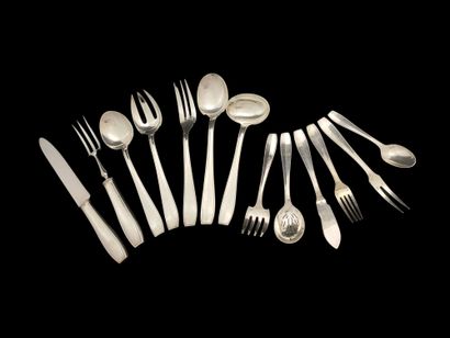 CHRISTOFLE - ATLAS MODEL - 58 PIECES COUVERAGE...