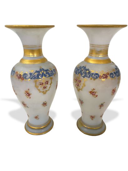 PAIR OF BALUSTRA VASES of Napoleon III period...