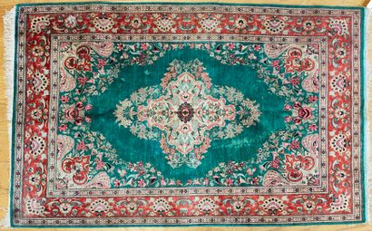 TEBRIZ silk carpet (warp, weft and silk velvet),...