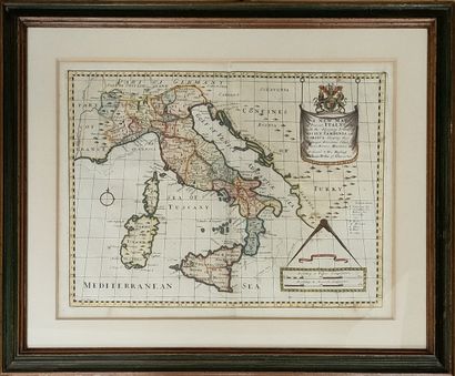 CARTE en couleurs de l'Italie, la Sicile,...