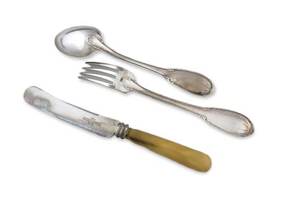 SET OF 12 REGENCE STYLE TABLE COUVERTS Circa...