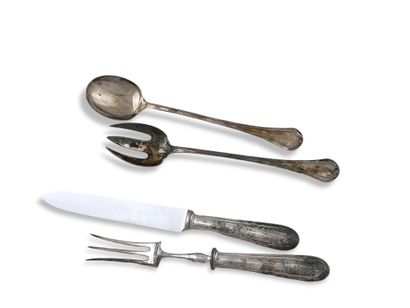 CHRISTOFLE - SALAD SET AND CARVING SET Circa...
