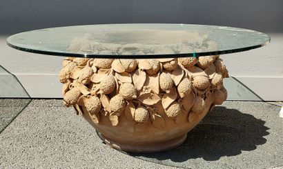 LARGE CYLINDRICAL CACHE-POT Modern terracotta...
