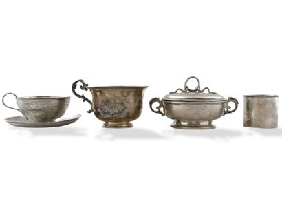 4 PIECES OF TABLE SILVER from the End of...