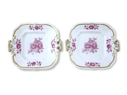 PAIR OF FRIENDLY LANDSCAPES with openwork...
