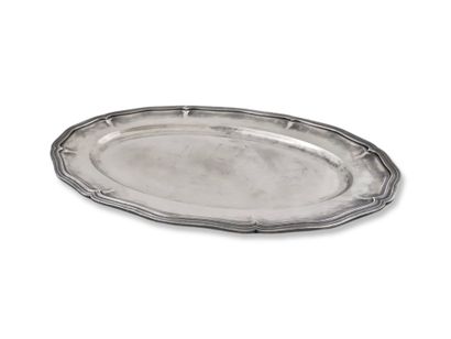 CHRISTOFLE - OVAL MEAT PLAT with a moving...
