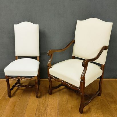 SET OF 6 CHAIRS AND 2 ARMCHAIRS with flat...