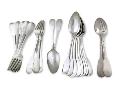 8 FORKS AND 10 TABLE SPOONS mainly XIXth...