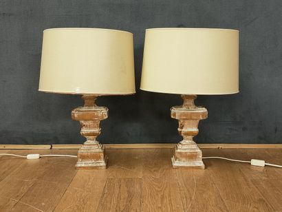 TWO PAIRS OF MODERN LAMPS in the Louis XIV...