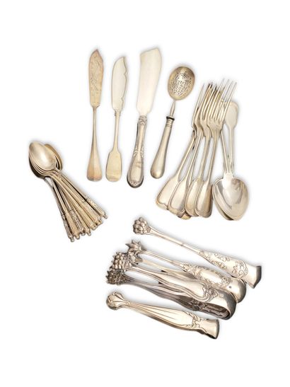 LOT OF TABLE SILVER mainly French from the...