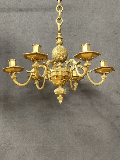 LUSTRE à cinq bras de lumière d'Epoque Napoléon...