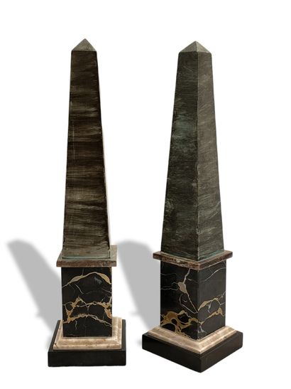 Pair of Neoclassical Modern style OBELISQUES...