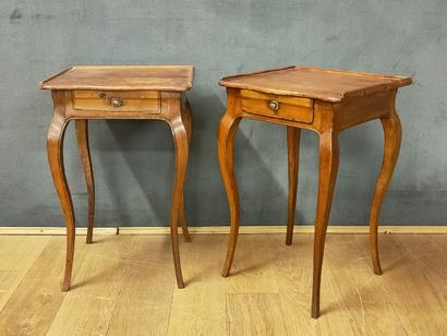 Pair of Louis XV style modern walnut and...